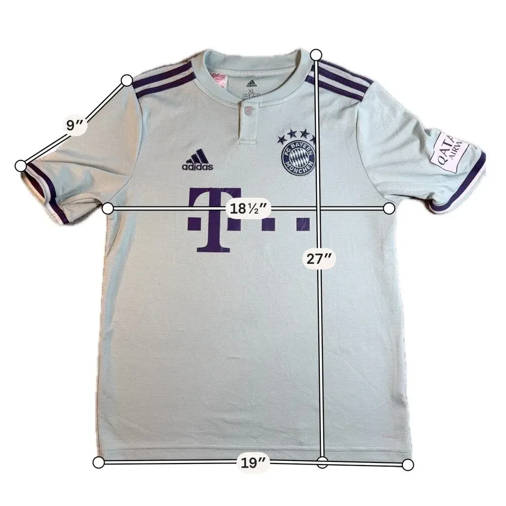 Bayern Munich 2018-19 Away Jersey Youth XL Adidas Soccer Football Green